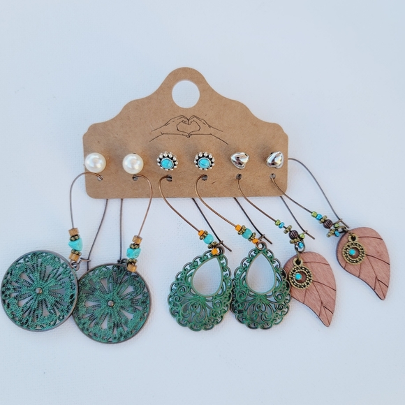 BOHO Lot of 6 Pairs of Earrings - Picture 6 of 9